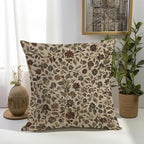 YOU FOUND ME William Morris Abstract Vintage Floral Velvet Design Throw Pillow Covers Home Decor, Retro Art Decor Pillowcase Cushion Cover for Bed Sofa Living Room, Square 18x18inch (Beige-Floral)