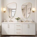 WallBeyond Asymmetrical Mirror, Irregular Wall Mirror, Wall Mirrors Decorative for Bedroom Living Room entryway Hall, Wall Mirror for mid Century Modern Decor 36" H x 23" W, Gold