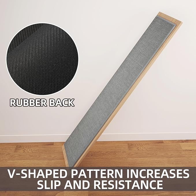Kitchen Mat Set of 2 PCS, Cushioned Non Slip Rugs for Kitchen Floor, Absorbent Runner Comfort Standing Mats Washable for Kitchen, Office, Home (Grey, 17.3"x47"+17.3"x30")