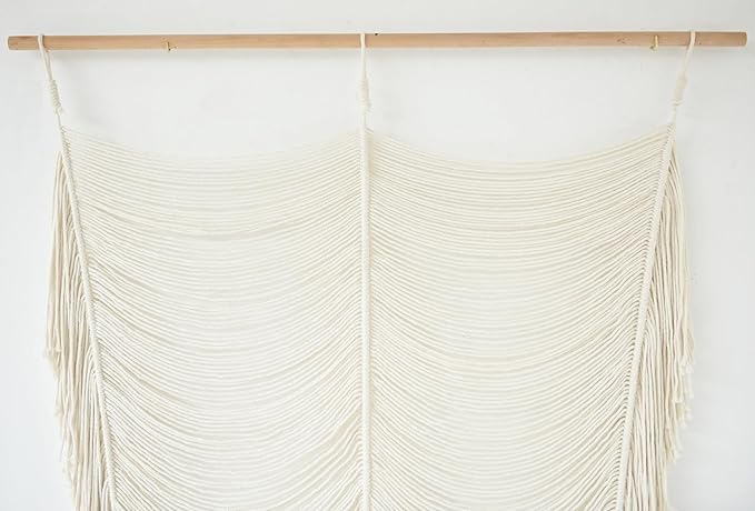 Macrame Curtain Room Divider Doorway CurtainBoho Curtain Doorway Window Wall Decor Fiber Yarn Art Craftsmanship Bedroom Wedding Backdrop Headboard Décor 41" W x 75" L(1 Panel)
