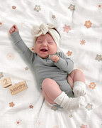 meowcards Muslin Swaddle Blankets for Baby, Unisex Baby Boys Girls Essentials, Large 47 x 47 inches, Boho Receiving Blankets Newborn Registry Must Haves (Sage & Flower-B, Printed)