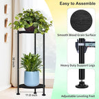 Plant Stand Indoor Outdoor, 30'' Tall Plant Stands for Indoor Plants, Heavy Duty Indoor Plant Shelf, 2 Tier Display Rack for Living Room, Balcony, Deck, Black