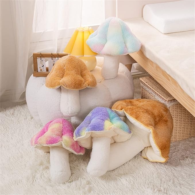 Mushroom Pillow Floor Pillow Sofa Cushion Home Decoration Reading Pillow (32cm, Blue)