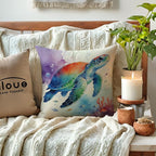 Marine Life Throw Pillow Case Turtle Octopus Seahorse Whale Decorative Pillowcases Coastal Ocean Cushion Covers 18 X 18 Inch,4Pack Nautical Pillow Covers for Summer Beach House Decor(Purple/Blue)