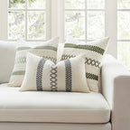 MIULEE Set of 2 Gray Boho Decorative Pillow Covers 18x18 Inch Farmhouse Rustic Couch Throw Pillows Modern Spring Cotton Cushion Covers Retro Cute Macrame Woven Home Decor for Bed Sofa Chair