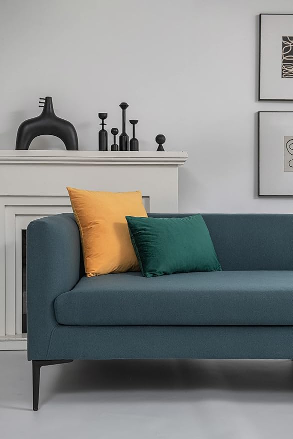 Lumbar Pillow Covers 12x20 Green: Pack of 2 Cozy Soft Velvet Rectangular Modern Luxury Decorative Throw Pillow Cases for Sofa Couch Living Room Bed Home Decor Christmas
