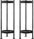 2-Pack Plant Stand Indoor Outdoor, 2 Tier Iron Plant Stand, 30'' Tall Pedestal Stand Outdoor, Metal Flower Stands for Indoor Plants, Balcony, Living Room (silver & gray)