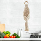 Macrame Plant Hangers, Hand Woven Wall Hanging Bohemian Jute Fruit Vegetable Basket Cotton Rope Hanging Planter Basket for Flower Pot Patio Plant Holder