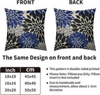 Black Navy Blue Pillow Covers 20X20 Inch Set of 2, Spring Summer Floral Dahlia Flower Cream Decorative Throw Pillow Covers Outdoor Modern Farmhouse Cushion Case for Home Couch Sofa Bed Decor