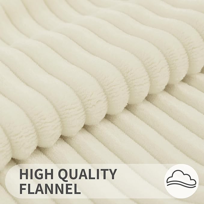 Simmore Decorative Spring Throw Pillow Covers 12x20 Set of 2, Soft Natural Plush Flannel Double-Sided Fluffy Lumbar Pillow Covers for Couch Sofa Living Room, Beige