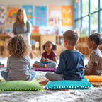 Tinideya 6 Pcs 15 Inch Square Floor Pillows for Kids Classroom Seating Cushions Flexible Plush Seats for Reading Corner Classroom Supplies Playroom Preschool Elementary Daycare