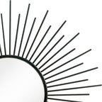 3 Pack Metal Mirrors for Wall Sunburst Wall Mirrors Home Décor Decorative Hanging Wall Art for Living Room Bedroom Entryway (Black2, Sunburst)