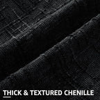 decorUhome Black Chenille Throw Pillow Covers 12x20 Set of 2 Textured Soft Cozy Slubby Couch Pillow Covers Modern Farmhouse Boho Decorative Pillow Cases for Bed Sofa Living Room