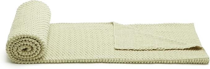 Amazon Basics Chunky Cable Knit Throw Blanket for Couch, Sofa, Bed, Lightweight Soft Cozy, 50" x 60", Sage Green