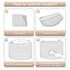 CherryNow 22"x22"x14" Large Blanket Basket, Home Décor for Living Room Bedroom, Cotton Rope Laundry Basket for Clothes Pillows, Baby Fall Decorations for Home Toy Storage, White & Camel