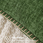 MIULEE Pack of 2 Pillow Covers 20x20 Inch Moss Green Farmhouse Decorative Throw Pillow Covers with Stitched Edge Soft Chenille Solid Dyed Couch Pillow Covers for Sofa Bed Living Room