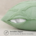decorUhome Spring Euro Sham Throw Pillow Covers 26x26 Inch Set of 2, Soft Plush Faux Fur Wool Grass Green Accent Couch Pillow Covers for Modern Farmhouse Bed Sofa Living Room