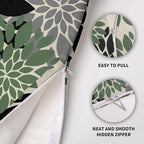 Black Sage Green Pillow Covers 20X20 Inch Set of 2, Spring Summer Floral Dahlia Flower Cream Decorative Throw Pillow Covers Outdoor Modern Farmhouse Cushion Case for Home Couch Sofa Bed Decor