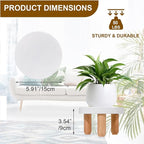 ARTORA Small Wooden Riser, Decorative Round Wood Desktop Plant Stand Mid Century Kitchen Counter Pedestal Stand for Centerpiece Pet Bowl Holder (White, 2 Pack)