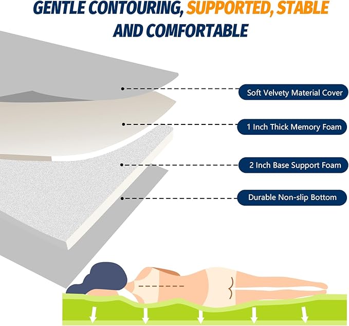 CYMULA Memory Foam Camping Mattress Pad, CertiPUR-US Sleeping Mat, Portable Roll Up Mattress for Adults, Camping Bed Pads for Sleepover, Car Bed with Travel Bag