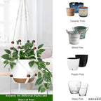 Macrame Plant Hanger Hanging Planters for Indoor Plants Plant Pots Hangers for Live Plants,Outdoor Garden Home and Boho Wall Home Ceiling Decor,Ivory,35 Inch 1 Set(Planter Pot Not Included)