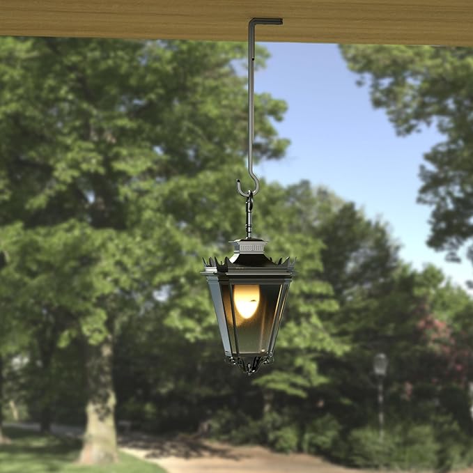10 Inch 2 Pack Black Heavy Duty Outdoor Plant Hangers, Iron Hanging Plant Brackets for Hanging Plants Outside, Metal Plant Hooks Plant Wall Hooks for Hanging Lantern, Bird Feeder