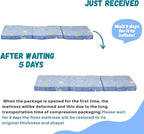 MeMoreCool Foldable Floor Mattress for Kids, Glow Space Trifold Mat, Kids Folding Mattress Portable Futon, 57x22 Inch Blue
