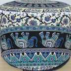 Indian Mandala Floor Pillow Pouf Cover Hippie Boho Cotton Ottoman Decorative Cushion Cover Meditation Seating Throw Home Decor Footstool Bohemian Couch Cover