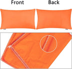Thmyo 4-Pack 100% Cotton Lumbar Comfortable Solid Decorative Throw Pillow Case Rectangle Cushion Cover Sublimation Blank Pillow Covers Halloween DIY Throw Pillowcase(12x20inch/30x50cm,Orange)