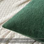 MIULEE Pack of 2 Dark Green Decorative Christmas Pillow Covers 24x24 Inch Soft Chenille Couch Throw Pillows Eruo Sham Farmhouse Cushion Covers for Home Decor Sofa Bedroom Living Room