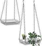 Plant Hanger Indoor 2 Pack, 17" Large Metal Hanging Planters, Indoor Plants Load 50LB Hanging Plant Shelf for Window Wall Ceiling Home Decor