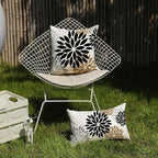 DFXSZ Black Brown Pillow Covers 12x20 Inch Set of 2 White Gray Flower Throw Pillows Farmhouse Outdoor Modern Floral Linen Square Cushion Case Decor for Living Room Sofa Patio Funiture Garden 002B12