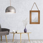 DECORKEY Rectangle Wall Mirror for Bathroom, Distressed White Wood Decor with Hanging Rope for Rustic Home Decor, Vanity, Living Room 12"×16"（Wooden）