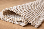 S & L Homes Jute Cotton Hand Woven Natural Farmhouse Area Rug for Living Room Bedroom Kitchen Hallway Entryway- Rustic Vintage Bohemian Decor - (2' x 8' Natural)