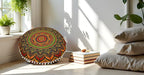 CRAFT KALA 22" Floor Pillows Cover for Sitting, Large Meditation Cushions Cover for Adults, Bohemian Mandala Round Pouf Seating Ottoman Cover for Outdoor Yoga and Living Room New Blue Ombre