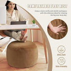 Round Stuffed Pouf Ottoman for Foot Rest, A Round Modern Foam Filled Poufs, Floor Chair for Living Room, Nursery, Dorm, A Soft Modern Foot Stool Perfect to Rest Your Feet (Orange, 20Inch)