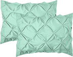 Elegant Comfort 2-Pack Sham Set Pinch Pleat Design, 1500 Premium Hotel Quality Microfiber, Stylish Design-Easy Care, Wrinkle and Stain Resistant, 2-Piece Sham Set, Pleated King, Mint Green