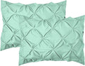 Elegant Comfort 2-Pack Sham Set Pinch Pleat Design, 1500 Premium Hotel Quality Microfiber, Stylish Design-Easy Care, Wrinkle and Stain Resistant, 2-Piece Sham Set, Pleated Standard/Queen, Mint Green