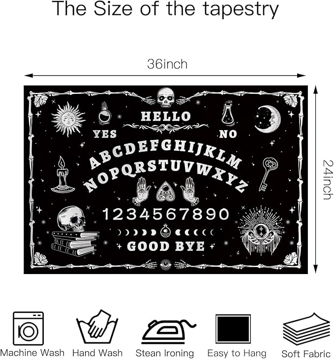 Atrippy Halloween Gothic Grunge Room Decor, Skull Tapestry for Bedroom,Goth Witchy Dark Aesthetic Home Decor,Small Skeleton Vintage Black and White Emo Wall Decor (24" X 36")