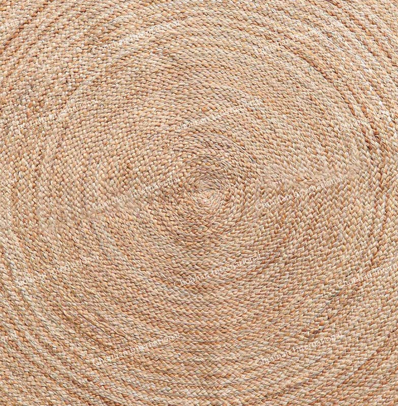 4x4, 5x5, 6x6,feet Natural Jute Scallop Round Rug, Floor Scalloped Edge Rug Braided Boho Eco Large Circular Handmade Area Rugs (D2) - color: White, size: 5' (Round)