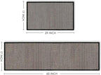 Artoid Mode Washable Non-Skid Kitchen Rugs and Mats Set of 2, Rubber Backing Home Decor Kitchen Mats for Floor Front of Sink Black - 17x29 and 17x60 Inch