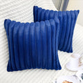 2 Pack 14x14 Pillow Cover Velvet Pillow Covers, Faux Fur Square Throw Pillow Covers for Living Room Decorations Throw Pillow Case, Throw Pillow Cover Cushion Cover for Home Car, Navy Blue