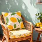 Whaline 2 Pcs Summer Tufted Throw Pillow Covers Embroidered Lemon Daisy Pillow Case Fruit Jacquard Decorative Cushion Case for Living Room Bedroom Couch Sofa Bed Home Decor, 18 x 18 Inch