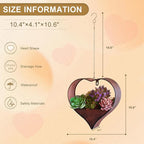 Metal Hanging Planters for Indoor & Outdoor Plants - Heart Shaped Planters for Wall or Window,Garden Patio or Indoor Decor for Women(Cooper)