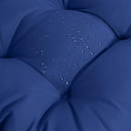 QILLOWAY Outdoor Seat/Back Chair Cushion Tufted Pillow, Spring/Summer Seasonal Replacement Cushions - Set of 2 (Navy)