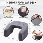 Reading Pillow, Lap Desk, Laptop Pillow for Lap, Large Gaming Pillow for Reading, Working, Gaming or Sitting in Bed Floor Couch(Dark Grey)