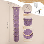 jontell Ball Cap Hanger-1 Pack-Boho Macrame Cap Holder Wall Hat Organizer for Baseball Cap Holder Over Door, Hat Rack for Wall, Cap Rack for Decoration and Display(purple)