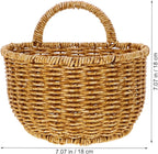 DOITOOL Handwoven Kitchen Storage Basket 7 Inch Hanging Wall Basket for Fruits Vegetables Garlic Onion Bathroom Organization