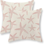 Pink Starfish Pillow Covers 18x18 Set of 2 Coastal Throw Pillows Spring Summer Nautical Ocean Theme Beach Decorative Pillow Cases Farmhouse Outdoor Decor Cushion Case for Home Bedroom