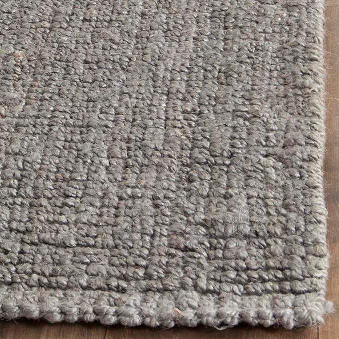 SAFAVIEH Area Rug 8x10 - Natural Fiber Collection - Large - Light Grey, Handmade Chunky Textured Jute, Thick (NF447G)
